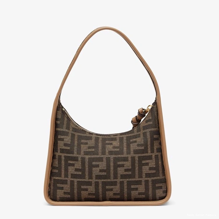 Cheap HOT Fendi Brown In Mini Bag FF Motif Fendessence Fabric 0709